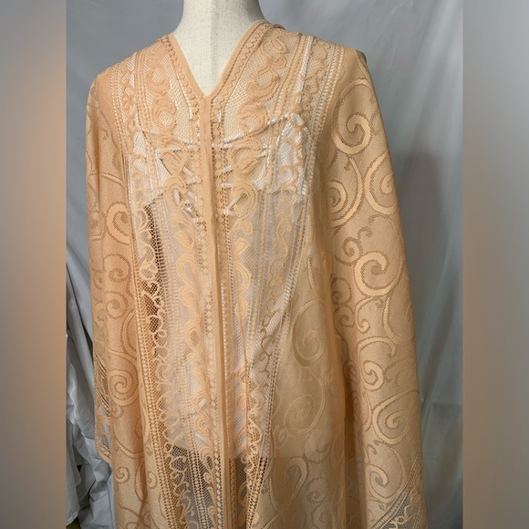 3/$20 Charming Charlie Women’s Lace Fringe Shawl Wrap Scarf Pashmina Tartan OS - Picture 4 of 10